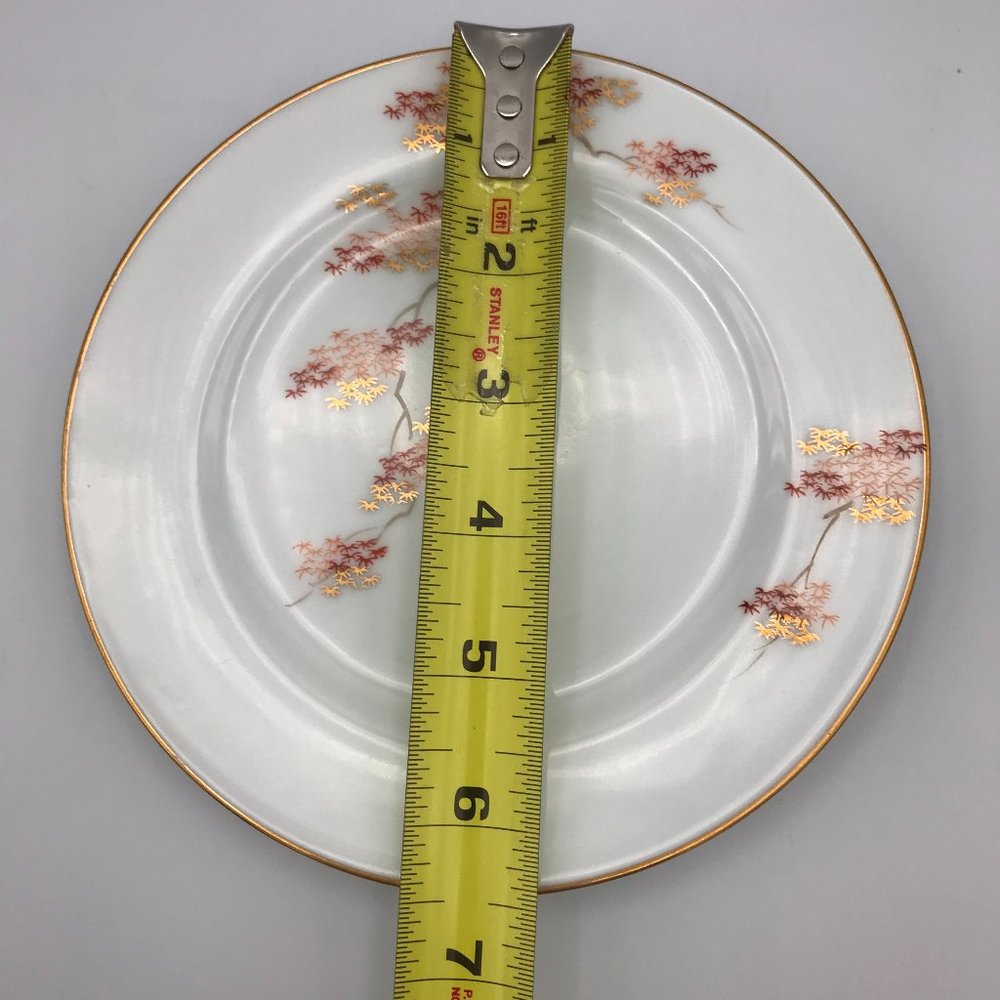 Fukagawa Arita Bread & Butter Plate 6 3/8" Japanese Maple Hand Painted Gold Trim - Picture 7 of 8
